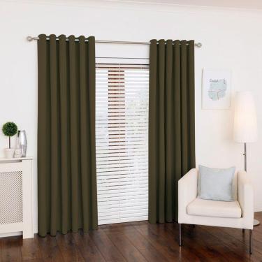 Imagem de Cortina Tecido Oxford Caqui-musgo 300x180 Sala/quarto | Fabritex