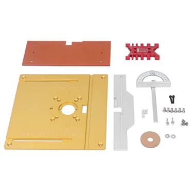 Imagem de Roteador de Aparamento de Borda Kit Placa de Elevação Liga de Alumínio Aparador Placa Chanfrada Máquina de Gravação para Carpintaria Placa de Mesa de Elevação Com Suporte de Furo
