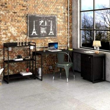 Imagem de Escritório Completo com Mesa para Computador, Estante Livreiro e Gaveteiro Volante