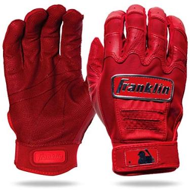 Imagem de Luvas de rebatidas Franklin Sports mlb - Par de luvas de rebatidas cfx Pro Chrome Adulto + Youth - Luvas de rebatidas de beisebol + softball - vermelho - adulto médio