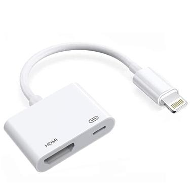 Imagem de Wahbite Adaptador AV digital Lightning para HDMI, cabo conversor de áudio AV de vídeo 1080p, conector de tela de sincronização HDMI compatível com iPhone 14 13 12 11 XR XS Max X 8 7 6 Plus para