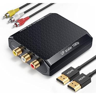 Imagem de WENTER Conversor RCA para HDMI, conversor AV para HDMI 1080p, mini adaptador de áudio e vídeo CVBS composto suporta PAL/NTSC para reprodutores de DVD VCR/VHS/Xbox/PS3/STB/N64/Wii/TV/PC/Blue-Ray