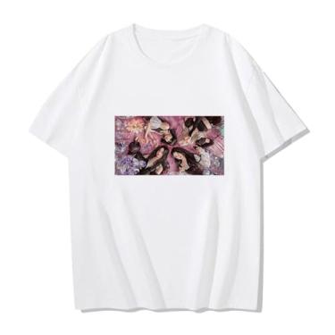 Imagem de Camiseta B-Link Ready for Love Solo Mv K-pop Support Camiseta Born Pink Contton gola redonda camisetas com desenho animado, D Branco, XXG