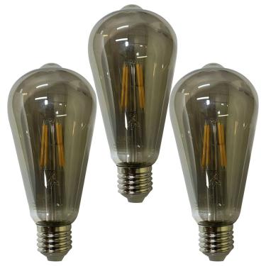 Imagem de Lampada Led 30W Multi Filamento Retro Kit 3 Uni Iluminaçao Vintage Decoraçao Sala Quarto Casa