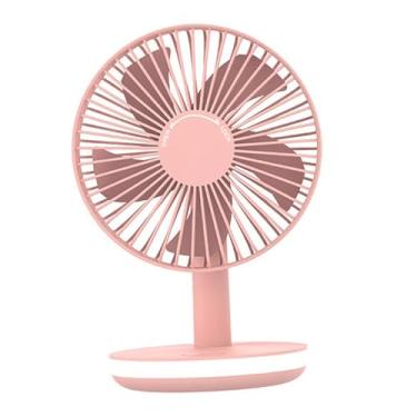 Imagem de Ioensy Ventilador de mesa pessoal com lâmpada noturna usb alimentado por bateria ventilador de mesa de 6 polegadas para interior ao ar livre verão quente, ROSA