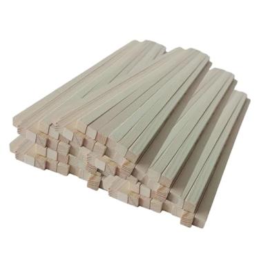 Imagem de Dynwave 100x varas de madeira inacabadas tiras de madeira multiuso artes suaves de madeira quadrado passador tiras para artesanato marcos, 500 mm x 2 mm x 2 mm