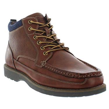 Imagem de Izod Jaxson Botas casuais de cano curto para homens, botas Chukka de couro para negócios, Dark Tan, 12
