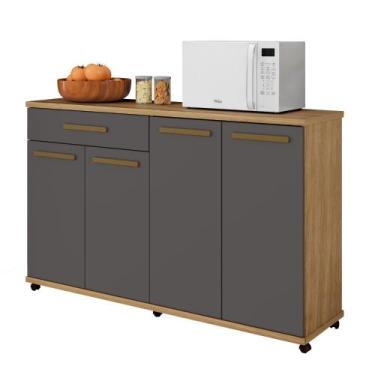 Imagem de Balcão Campinas com 4 portas Arte Móveis, Cinamomo/Grafite