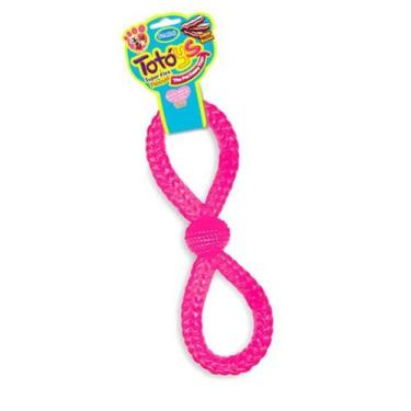 Imagem de Brinquedo Chalesco Para Cães Totóys Laço Flex Sabor Bacon