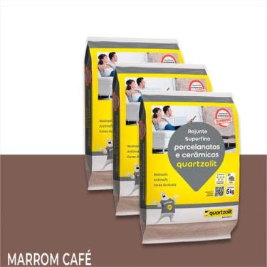 Imagem de kit c/ 3 Rejunte Porcelanato E Cerâmicas Antimofo Quartzolit 5kg Cores