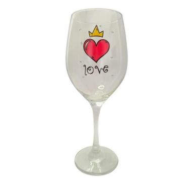 Imagem de Taça Coração Amor Casal Personalizada Vinho 490 Ml - Meta Atacado