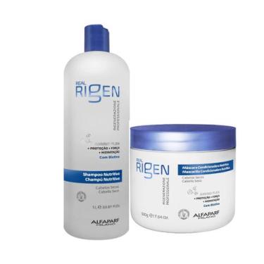 Imagem de Kit Shampoo 1L + Mascara 500ML  Alfaparf Real Rigen Nutritive - Alfapa