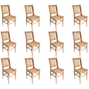 Imagem de Kit 12 Cadeiras Conforto Madeira Maciça de Demolição Peroba Rosa Patin