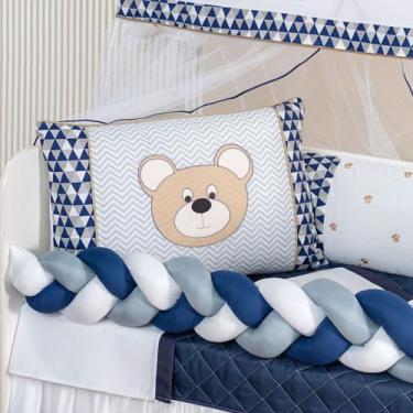 Imagem de Kit berço modelo urso macio com edredom e lençol de algodão confortave