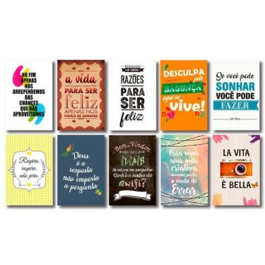 Imagem de Kit 10 Placas Decorativas Frases Mdf - Art Print, Único