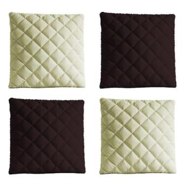 Imagem de Kit 4 Capas De Almofadas Lisas Mateladas 45x45 com ziper - Lucélia bor