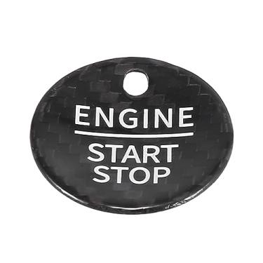 Imagem de X AUTOHAUX Tampa do botão de partida do motor do carro Botão de partida Capa protetora de ignição preta para Ford Focus Mondeo Taurus Edge