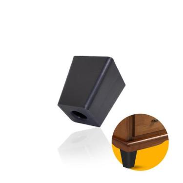 Imagem de Pé Cônico Quadrado 7 Cm Altura Preto Para Móveis - Ks, Cônico Quadrado