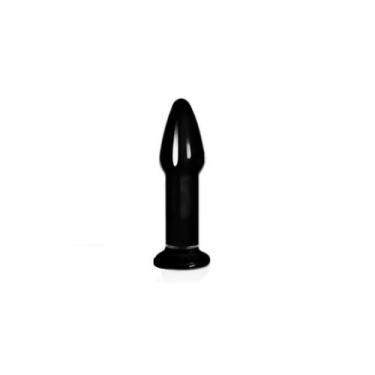 Imagem de Plug Anal de Vidro 14x3cm Preto - Glass Romance - Lovetoy, Preto