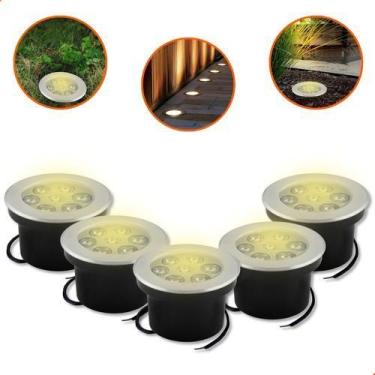 Imagem de 5 Balizador De Solo Led Chão Jardim 7w Embutir Blindado - VLED, Verde,