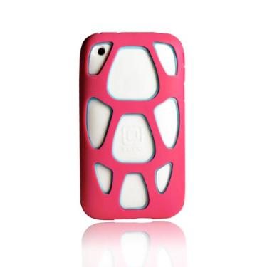 Imagem de Incipio Capa de silicone Honu para iPhone 3G/3GS - 1 pacote - Estojo de transporte - Embalagem de varejo - Magenta/Turquesa
