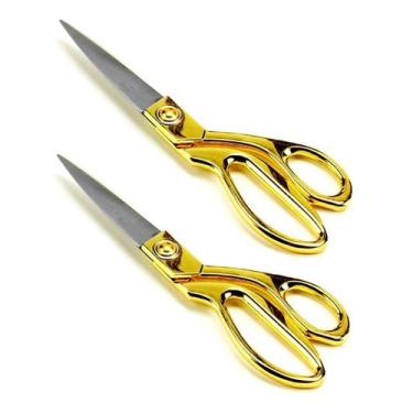 Imagem de Tesoura Alfaiate Profissional Costura Tecido Dourada C/2 Pçs - YOUNG F