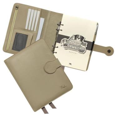 Imagem de Agenda Meu Pet Couro 167-R Personalizada Raffai Couros, Creme