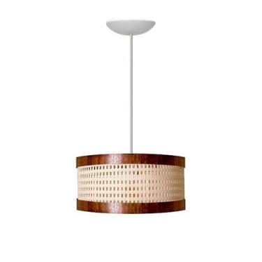 Imagem de Lustre Pendente Sala Quarto Aramado Redondo Tela Decoração - Jac Decor