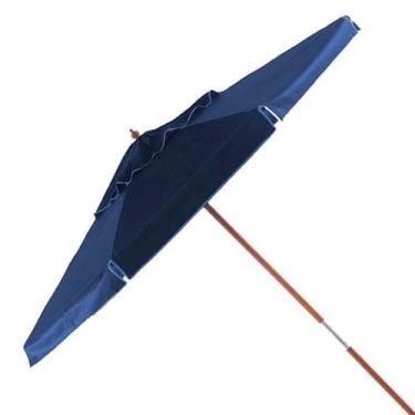 Imagem de Ombrellone 2 Metros Diâmetro Azul Cabo Madeira Bagum BEL - Bel Fix
