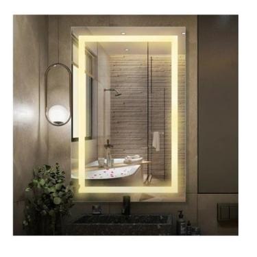 Imagem de Espelho jateado iluminado com led quente 50x80cm - Woodglass