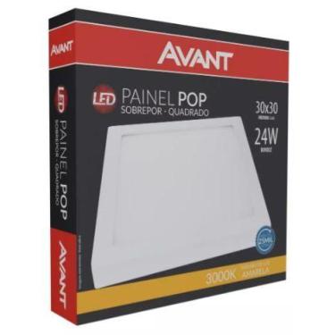 Imagem de Painel de Led Avant Alumínio Sobrepor Quadrado 30x30cm  24W Bivolt, 30