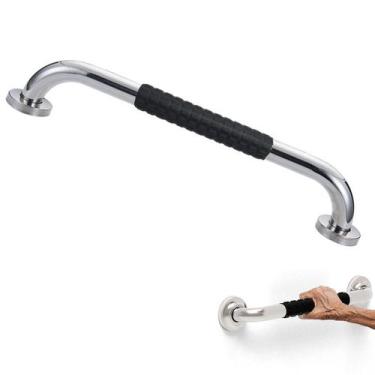 Imagem de Barra de Apoio 30cm Inox Superficie Antiderrapante Idoso Gestante Cade