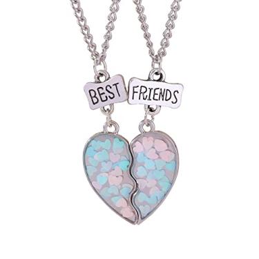Imagem de RFTWXHPN BFF Bestie Gifts Colares para 2 meninas, presentes de amizade, colares para melhores amigas, presente de aniversário de Natal para melhor amiga, colares para mulheres e meninas, 2 colares de