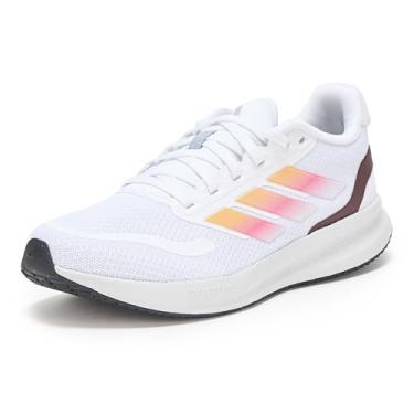 Imagem de adidas Runfalcon 3.0 Tênis de corrida infantil com tira elástica e tira superior, Branco/brilhante/rosa lúcido, 21
