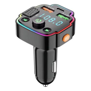 Imagem de Transmissor Fm Bluetooth Carregador Veicular Usb Tipo C
