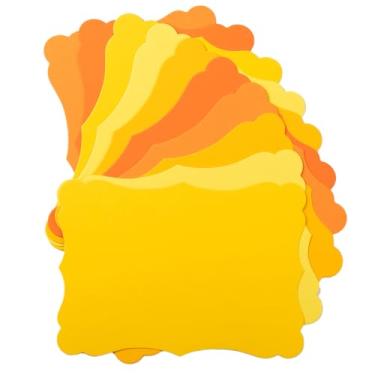 Imagem de Pacote com 50 cartões kraft em branco, papel grosso, cartões comemorativos marrons para menus de vale-presente DIY, chá de bebê e convites de casamento (amarelo, 5 cores, 10 x 15 cm)