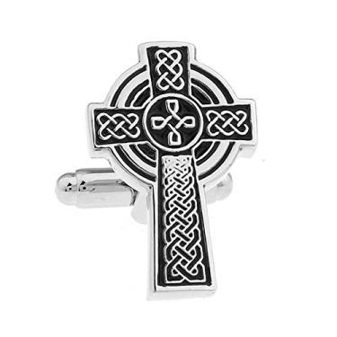 Imagem de Abotoaduras de par de cruz celta Irlanda Elos de punho irlandês