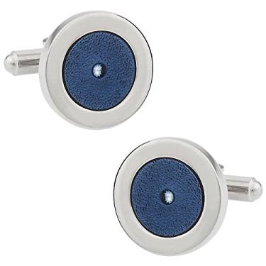 Imagem de Abotoaduras redondas esmaltadas cinza escuro elegantes Cuff-Daddy com caixa de apresentação