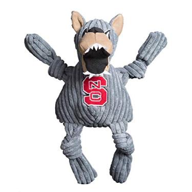 Imagem de HuggleHounds Mascote de pelúcia para faculdade de veludo cotelê durável e com barulho, ótimo brinquedo para cães para mastigadores agressivos, NC State Mr. Wuf, grande