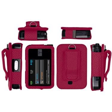 Imagem de Capa de couro ajustada com protetor de tela para bomba de insulina em tandem tandem t: Slim X2 (rosa quente)