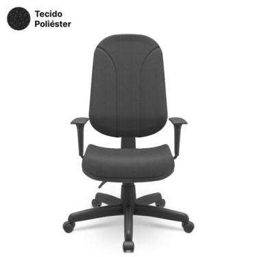 Imagem de Cadeira Presidente Operativa Poliéster Giratória c/ Braços Reguláveis 