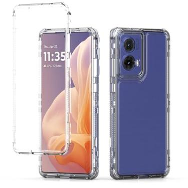 Imagem de Ueokeird Capa Protetora Transparente para Moto G85 5G, Motorola G85 XT2427-3, Compatível com Motorola Moto G85 5G 16.9 cm, Proteção de 3 Camadas, À Prova de Choque, Antiamarelamento, Transparente