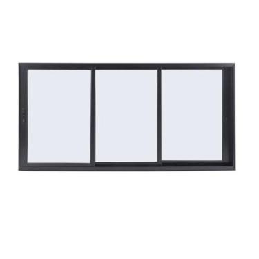 Imagem de Janela 3 Folhas Max 100X120 Alumínio Preto Linha 25 Jade - Brecorimo