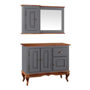 Imagem de Gabinete para Banheiro com Armário Espelheira Dália 3066 Linz Móveis, 