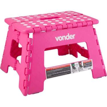 Imagem de Banqueta Plástica Dobrável Rosa 220 Mm Vonder
