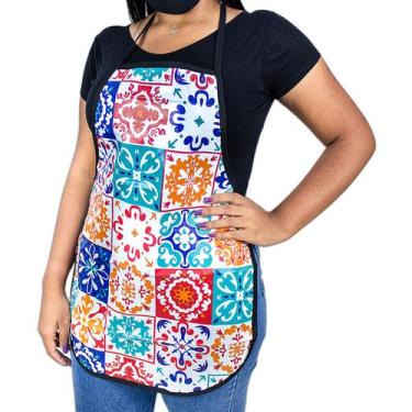 Imagem de Avental De Cozinha Lavanderia Estampado Impermeável - BemPrat, AZULEJO