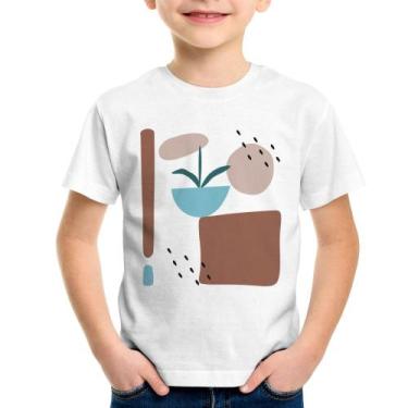 Imagem de Camiseta Infantil Vaso de Planta Minimalista Abstrato - Foca na Moda, 