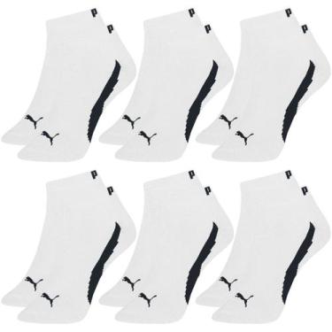 Imagem de Kit com 6 Meias Esportiva Puma Cano Baixo Lisa Modelo Sapatilha Sport 
