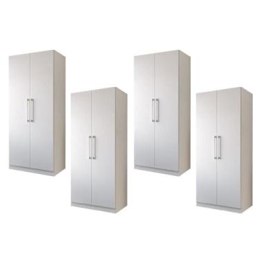 Imagem de Kit 04 Armário Multiuso Grande 100% em MDF Rimo Branco - Móveis Rimo