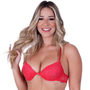 Imagem de Sutiã Nadador com Aro Plástico Feminino Clamar em Renda - 2274, G, Ver